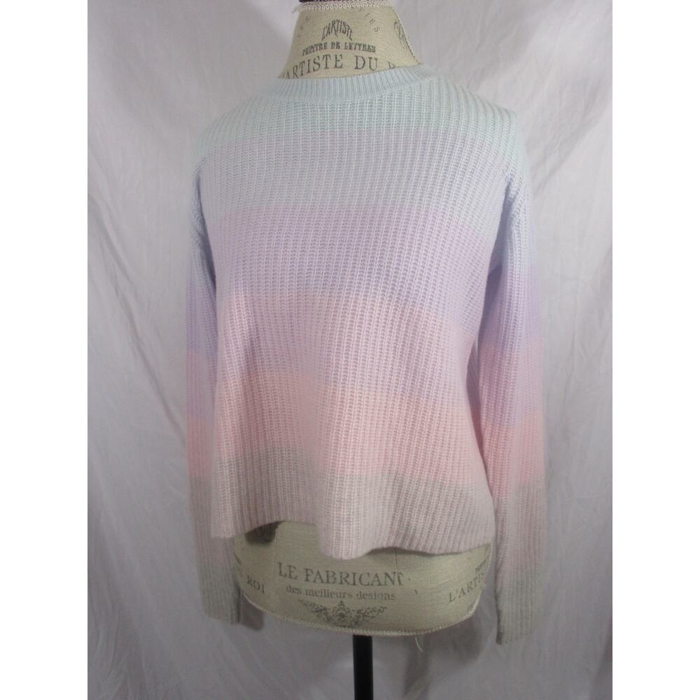 Autumn Cashmere Pastel Striped Pure Cashmere Knitted Sweater Medium